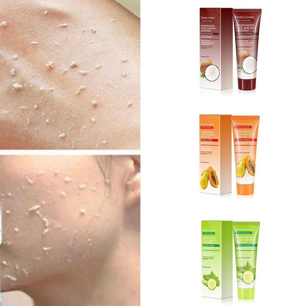 Gel-crème exfoliant pour le visage, concombre, noix de coco, papaye, 100 ml, nettoyant pour le corps
