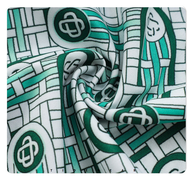 European And American Digital Printing Abstract Shirt Set