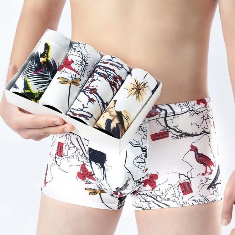 Herrboxershorts med medelhög midja, andningsbara ungdomsboxershorts