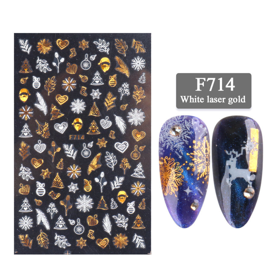 Christmas Gold Laser Snow Stickers - 3g