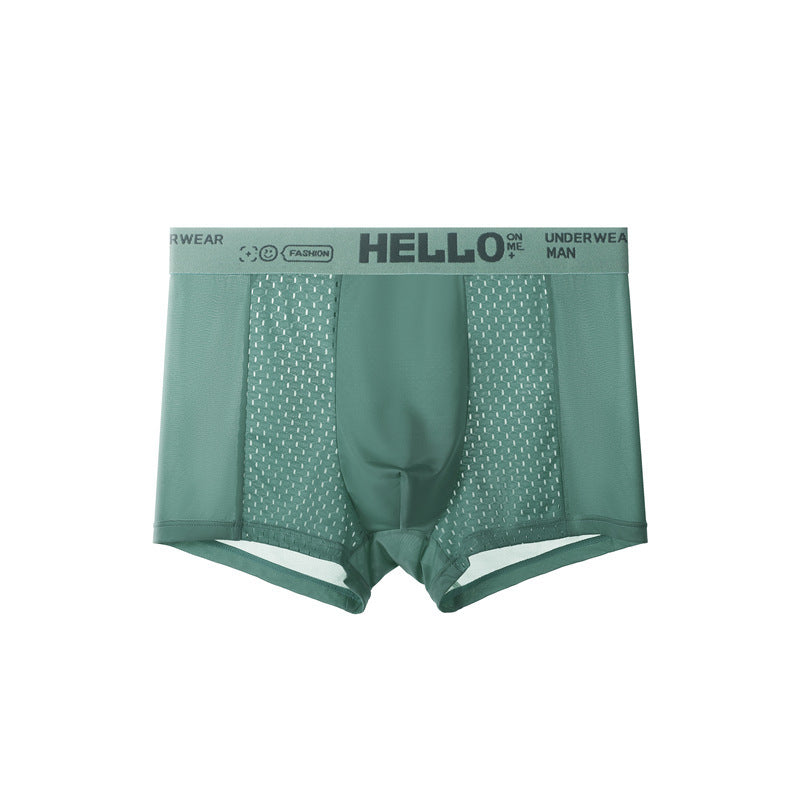 Summer Men's Ice Silk Mesh Antibacterial Breathable Underwear