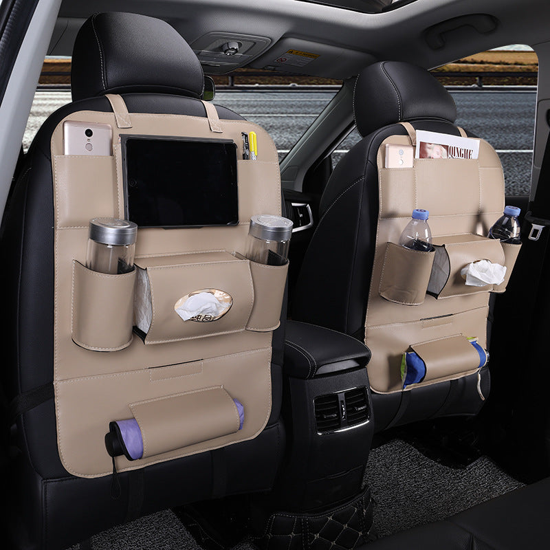 Fournitures d'intérieur de voiture, dossier de siège multifonctionnel pliable en cuir