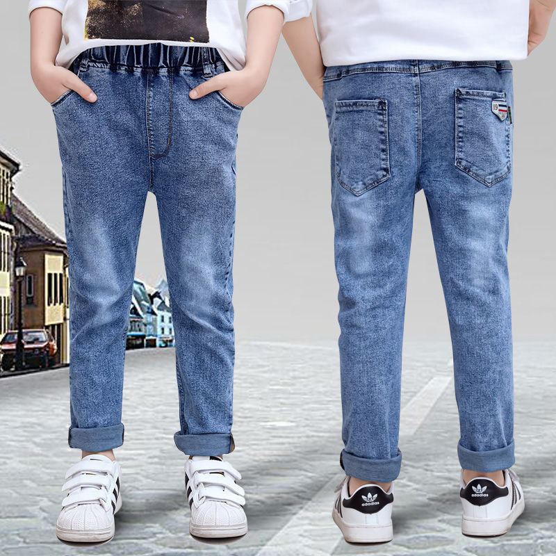 Pojkjeans Höst och vinter Nya ett stycke sammet