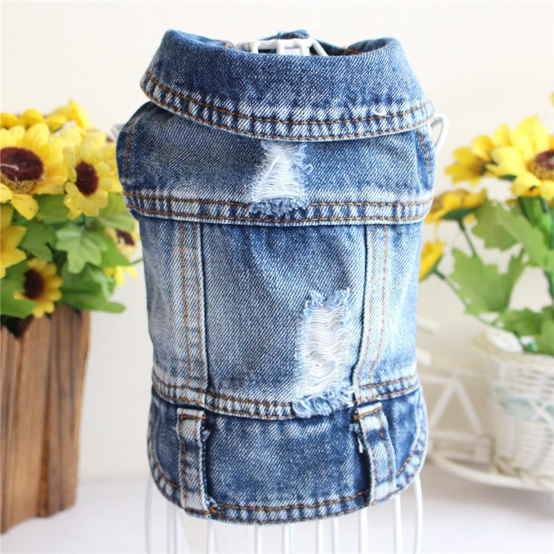 Designer chien vêtements petit chien denim jacka kappa katt kostym chiot Jeans pour vos vêtements pour vos vêtements