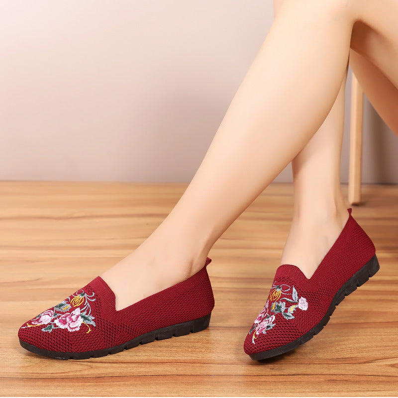Embroidered Flying Woven Shoes - Breathable Mesh Footwear - Artisan Collection