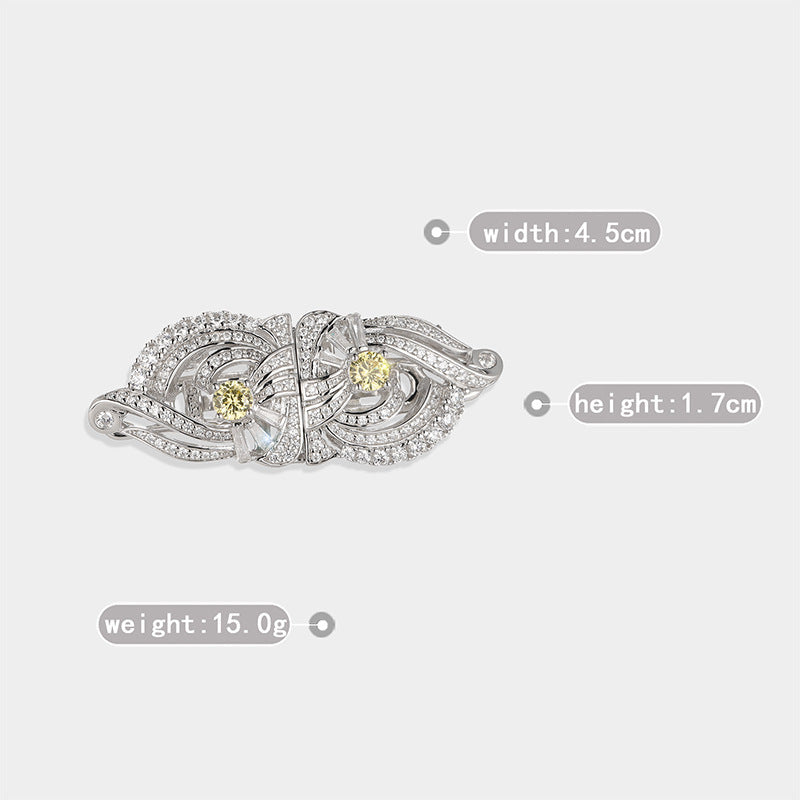 Sterling Silver Gem Brooch - Elegant Accessory for Sophisticated Style