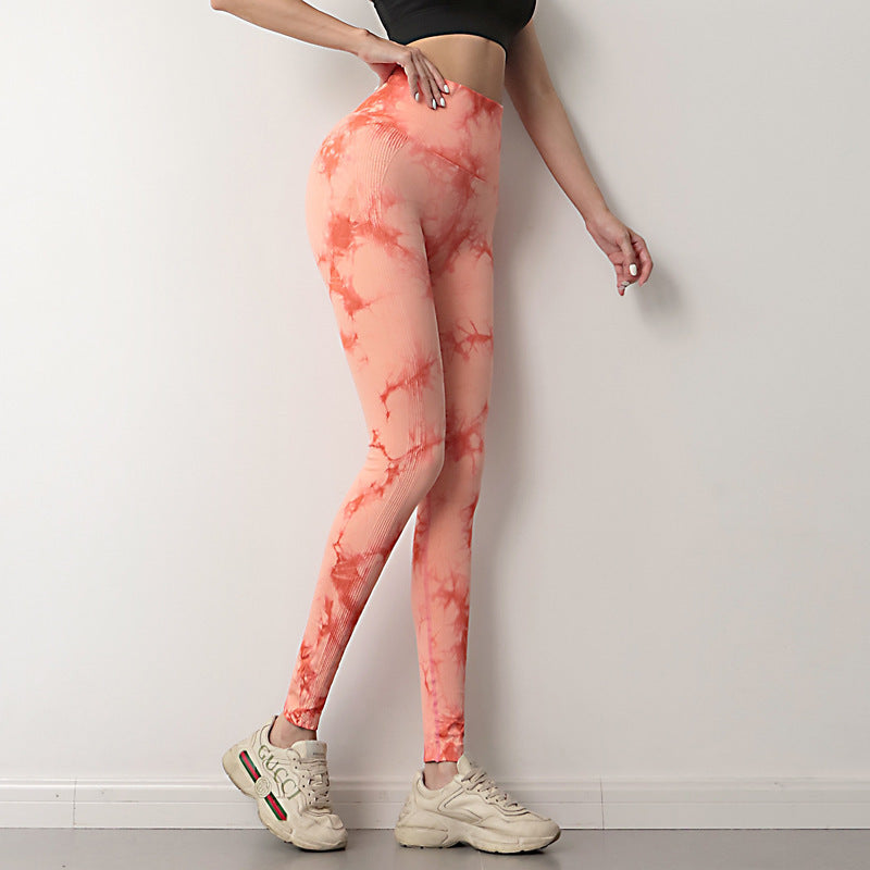 Tie Dye Leggings Women Fitness Yoga Pants Seamless Push Up Workout Tights Gym Sports Legging - Colorful Energy