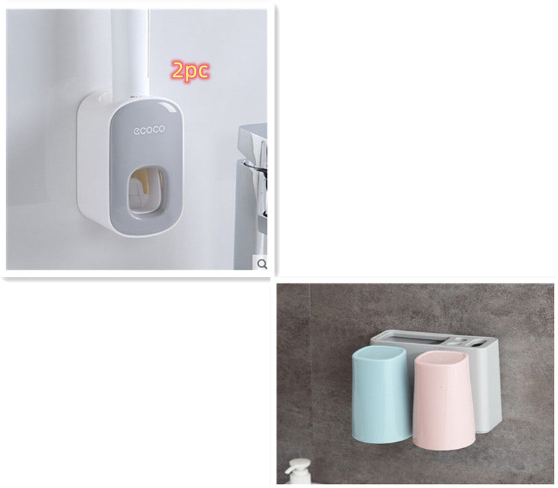Porte-dentifrice automatique mural, ensemble d'accessoires de salle de bains, distributeur