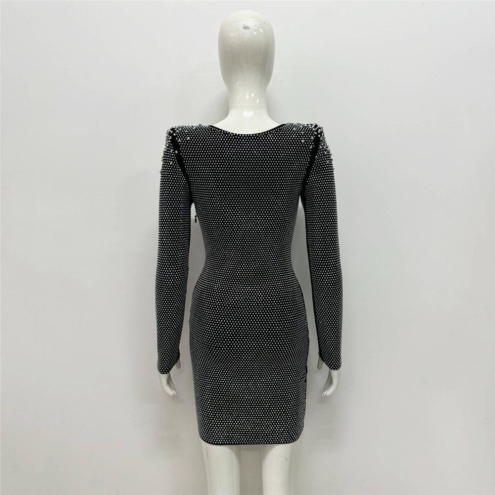 Sexy Rhinestone Bandage Dress - One-piece Cross Border Foreign Trade