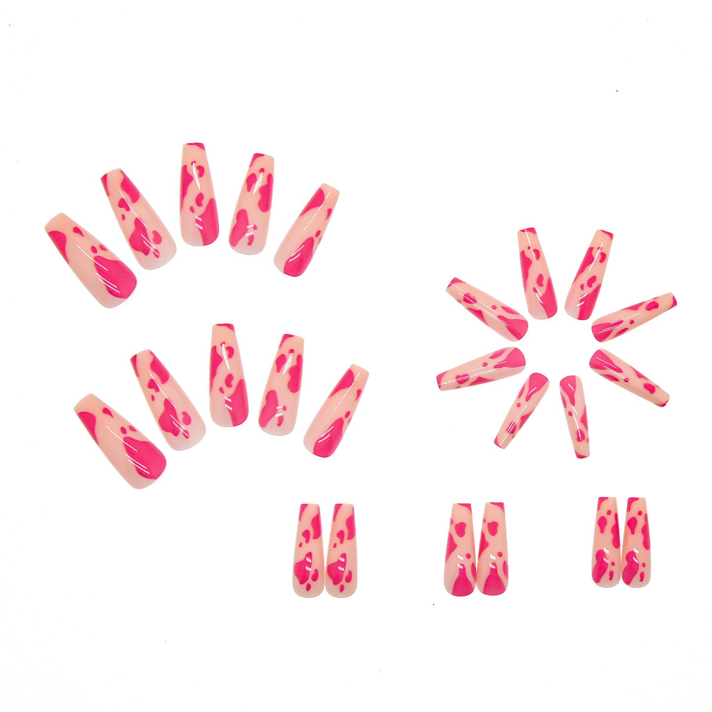 Long Ballet Press-On Nails - European Style Graffiti Design | 24 Pieces W031