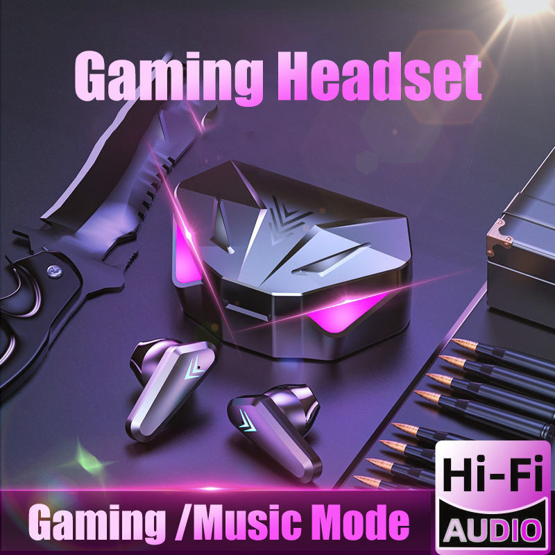 Trådlösa spelhörlurar No Delay Brusreducering Bluetooth-hörlurar HIFI-ljud E-Sport Game Headset med mikrofon