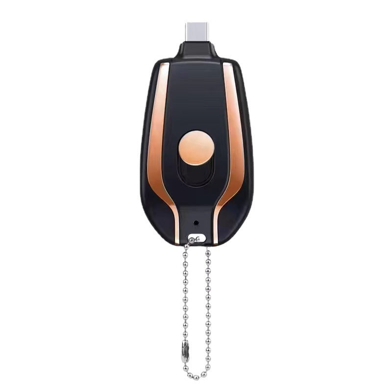 1500mAh Mini Power Emergency Pod Nyckelringsladdare med Type-C Ultra-Compact Mini Batteripaket Snabbladdning Backup Power Bank