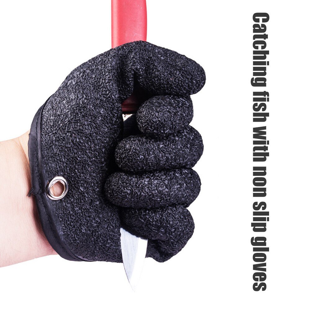 Fiskehandskar Anti-halk Skydda handen från punktering repor Fisherman Professional Catch Fish Latex Jakthandskar Vänster Höger