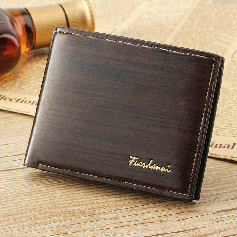 Portefeuille court pour hommes, portefeuille brillant