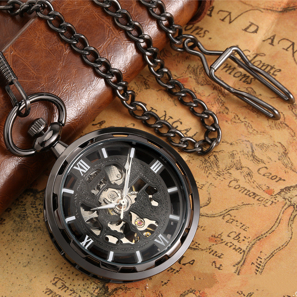 Men's Retro Skeleton Casual Simple Mechanical Pocket Watch - Nostalgic Elegant Timeless Sophisticated Masculine