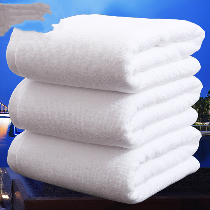 Serviette de bain en coton pour adulte, épaisse et absorbant l'eau, blanche