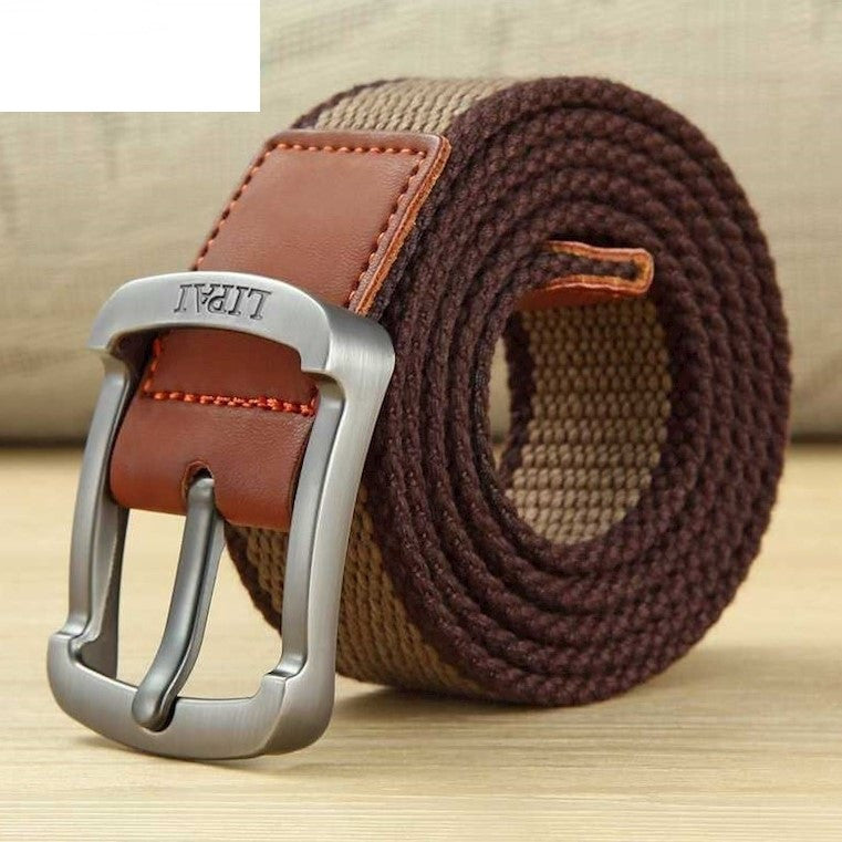 Men's Canvas Work Belt Labor Insurance Pin Buckle - Industrial Strength
