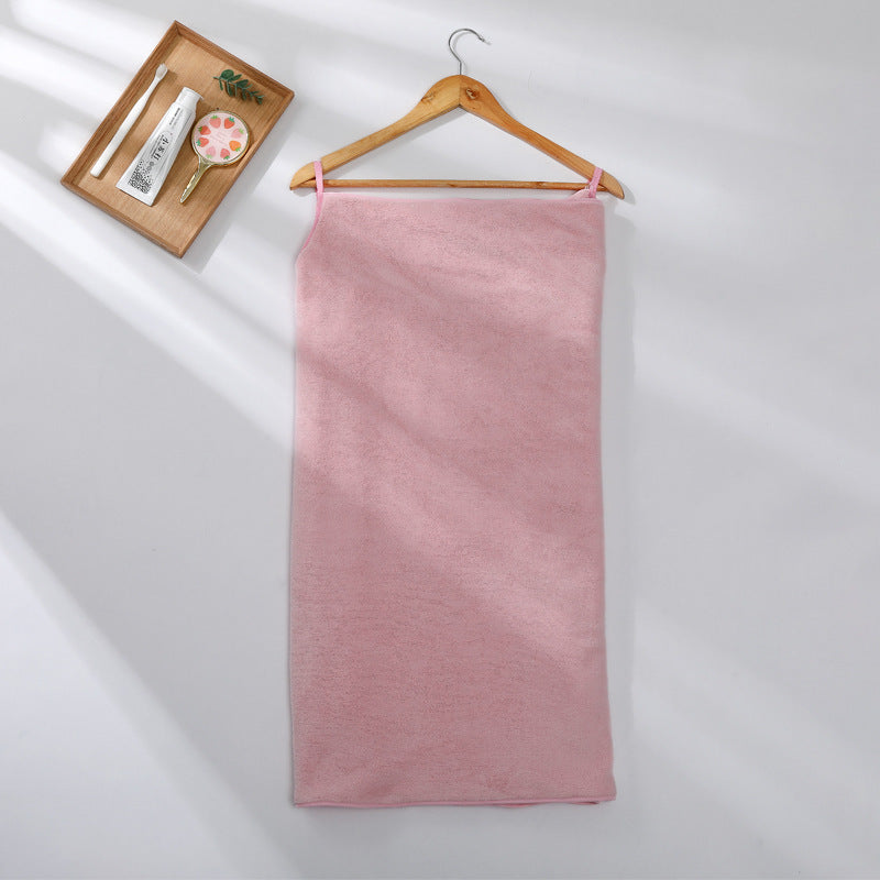 Coral Fleece Women's Sling Bath Towel Can Be Worn For Bathing