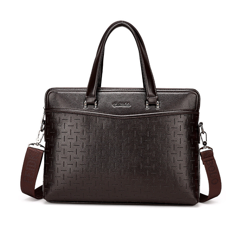 Sac de messager d'épaule d'ordinateur de document portatif d'affaires en cuir pour hommes