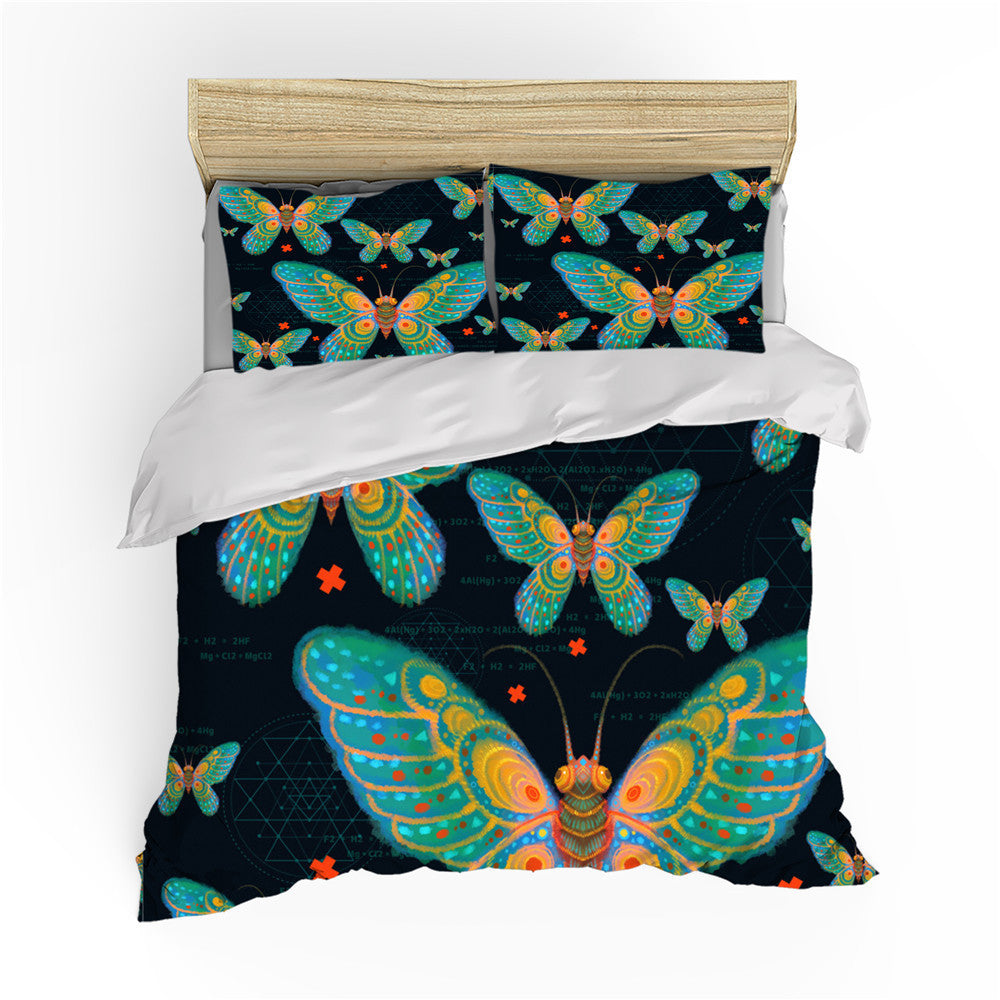 Home Textile Butterfly Quilt Cover Pillowcase