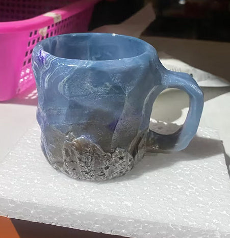 400ml kaffemuggar i hartskristall med handtag, elegant falsk mineralkristallkopp för arbetsplats, heminredning, julklapp, köksredskap