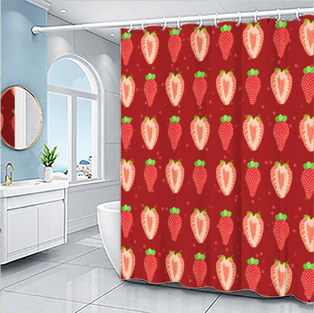 Ensemble de rideau de douche série fruits de dessin animé
