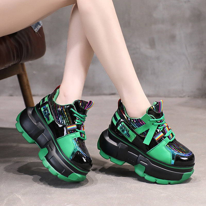 Daddy Shoes Fashion Lace-Up - Trendy Platform Shoes - Statement Collection