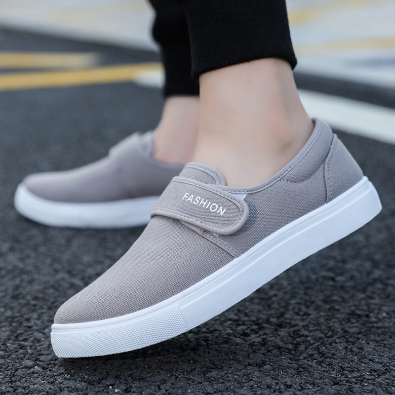 Chaussures plates en toile Baskets décontractées Velcro pour hommes