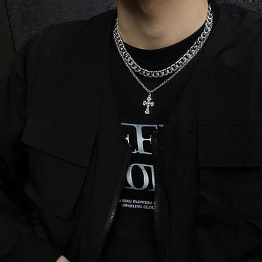 Retro Cross Titanium Steel Necklaces For Men And Women