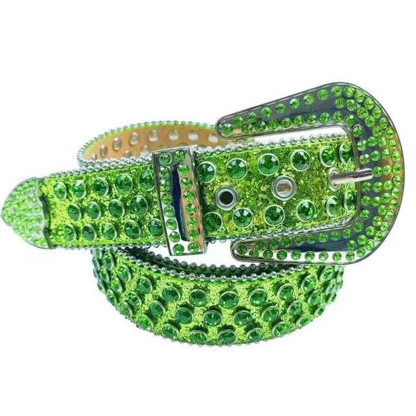 Unisex Alloy Punk Rock Rivet Rhinestone Belt - Rebellious Edge