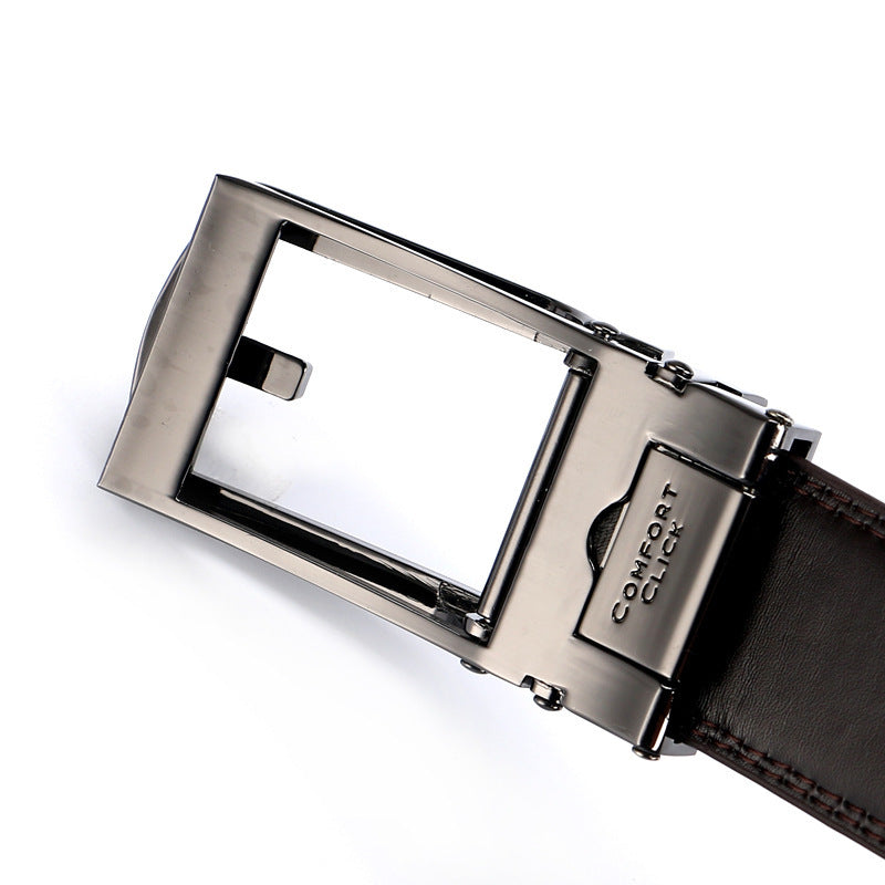 Men's Two-Layer Cowhide Fake Needle Automatic Buckle Special Belt - Distinctive Character