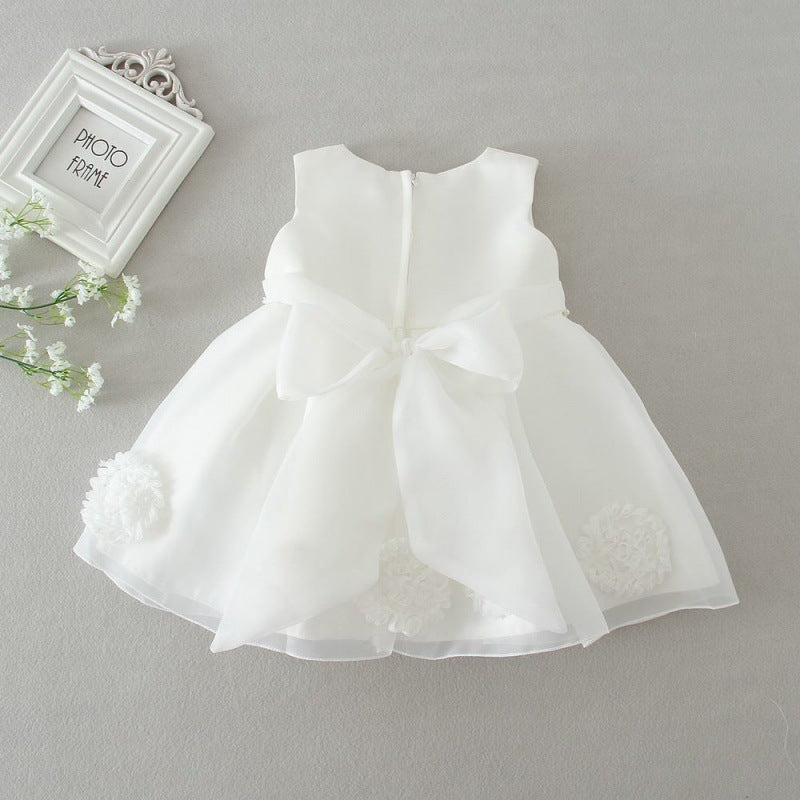 Prinsessklänning Barn Prinsessklänning Tutu Kjol Ettåring Baby Flicka Klänning Blomflicka