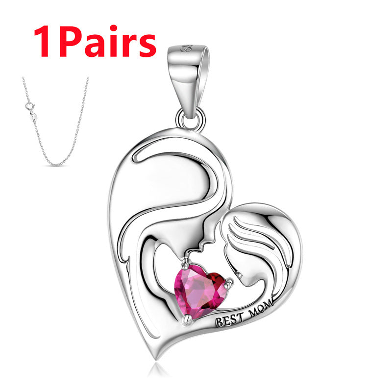 Halsband i 925 sterlingsilver med bästa mamma-motiv, mors dag-serien