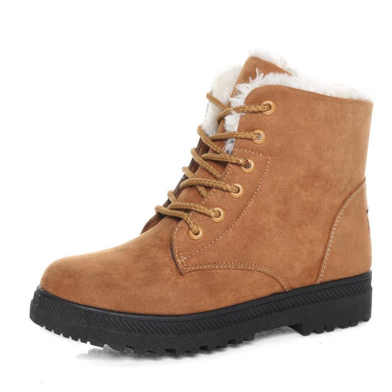 Women's Winter Snow Boots - Warm Plush Ankle Boots 1-3cm