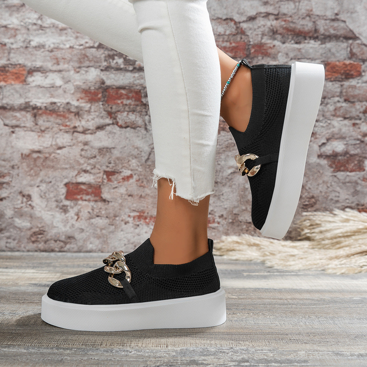 Chain Flats Skor Damer Andas Mesh Skor