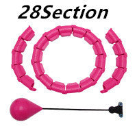 Professional Adjustable Smart Hula Hoop - ABS No-Fall Technology (18/21/24 Knots, Pink/Purple)
