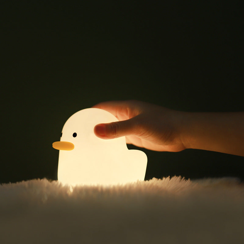 Nordique mignon belle bande dessinée terne canard Led veilleuse Silicone USB charge veilleuse vacances cadeaux enfants chambre chevet chambre