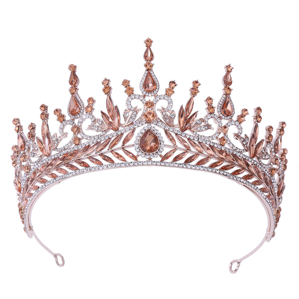 Bröllopshuvudbonader Hårbåge Set Crystal Baroque Large Crown