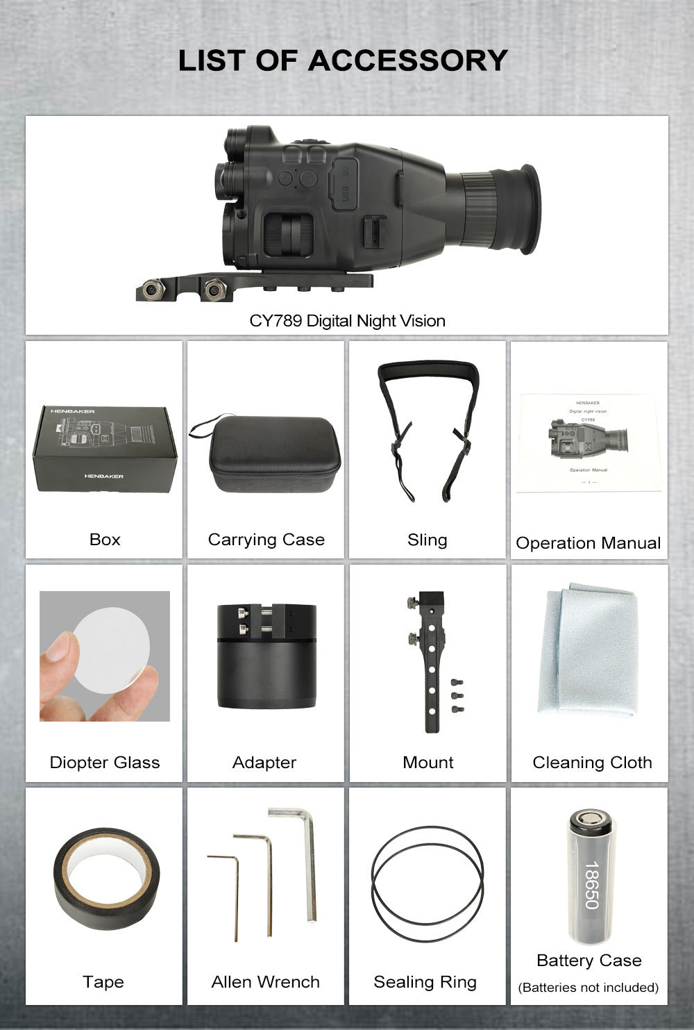 CY789 HD Fotografi Night Vision Instrument Sets of Sikta