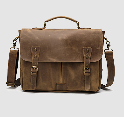 Sacoche porte-documents portable en cuir pour hommes