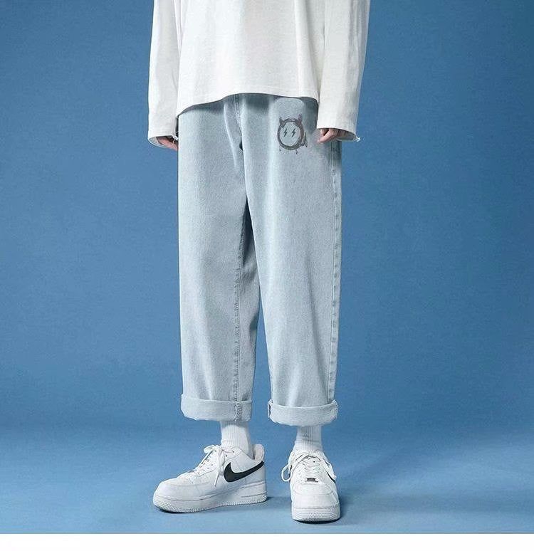 Casual byxor ljusa jeans för män
