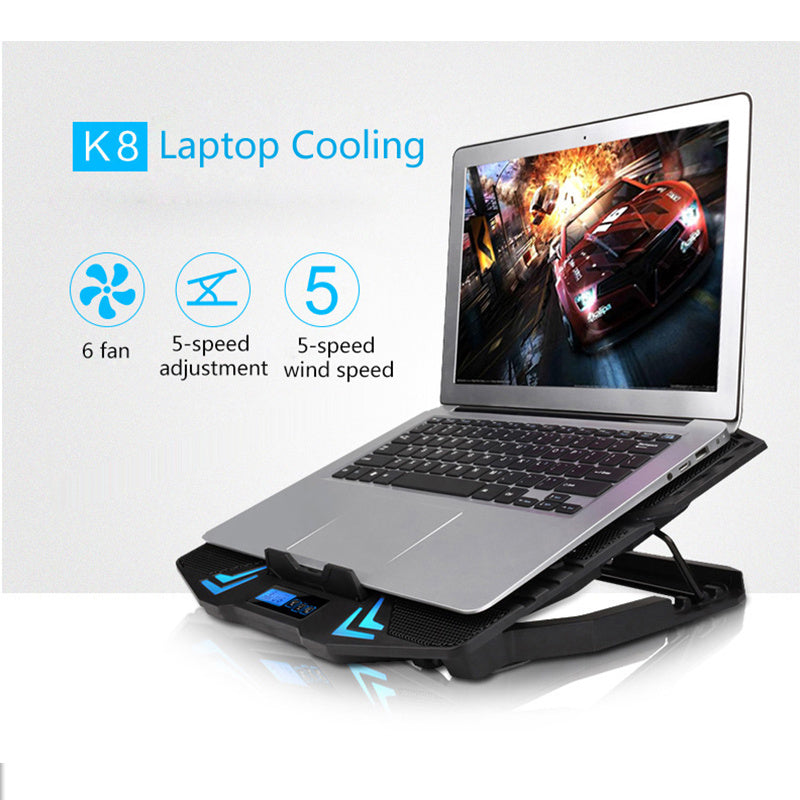 Laptop Radiator 6 Fans LCD Screen Display Touch Operation
