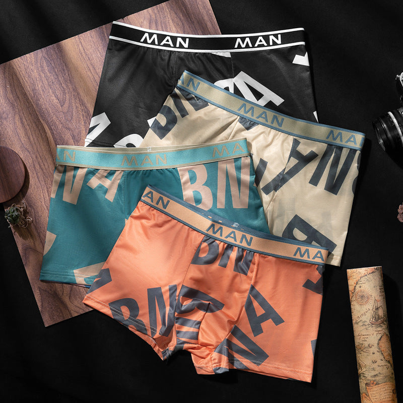 Herr Issilkesboxershorts Sommartunna Antibakteriella Andningsbara Boxershorts Sömlösa Ungdomsbyxor Herrbatch