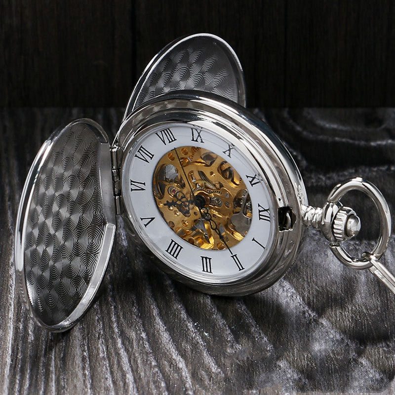 Double Open Cover Classic Simple Retro Pocket Watch For Men And Women - Timeless Sophisticated Nostalgic Elegant Unisex
