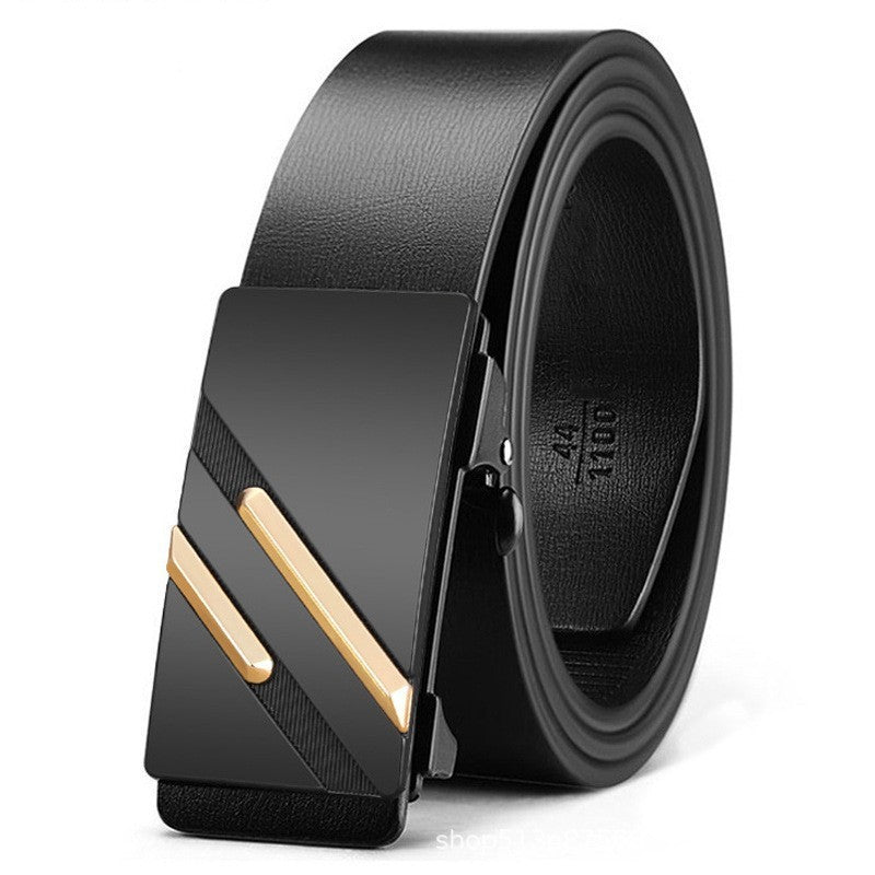 Men's Toothless Automatic Buckle Belt Business Casual Two-Layer Cowhide - Seamless Sophistication