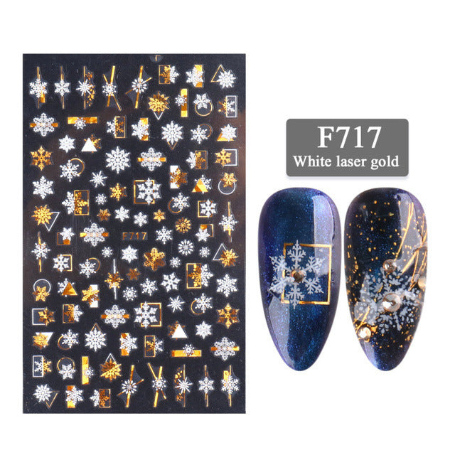 Christmas Gold Laser Snow Stickers - 3g