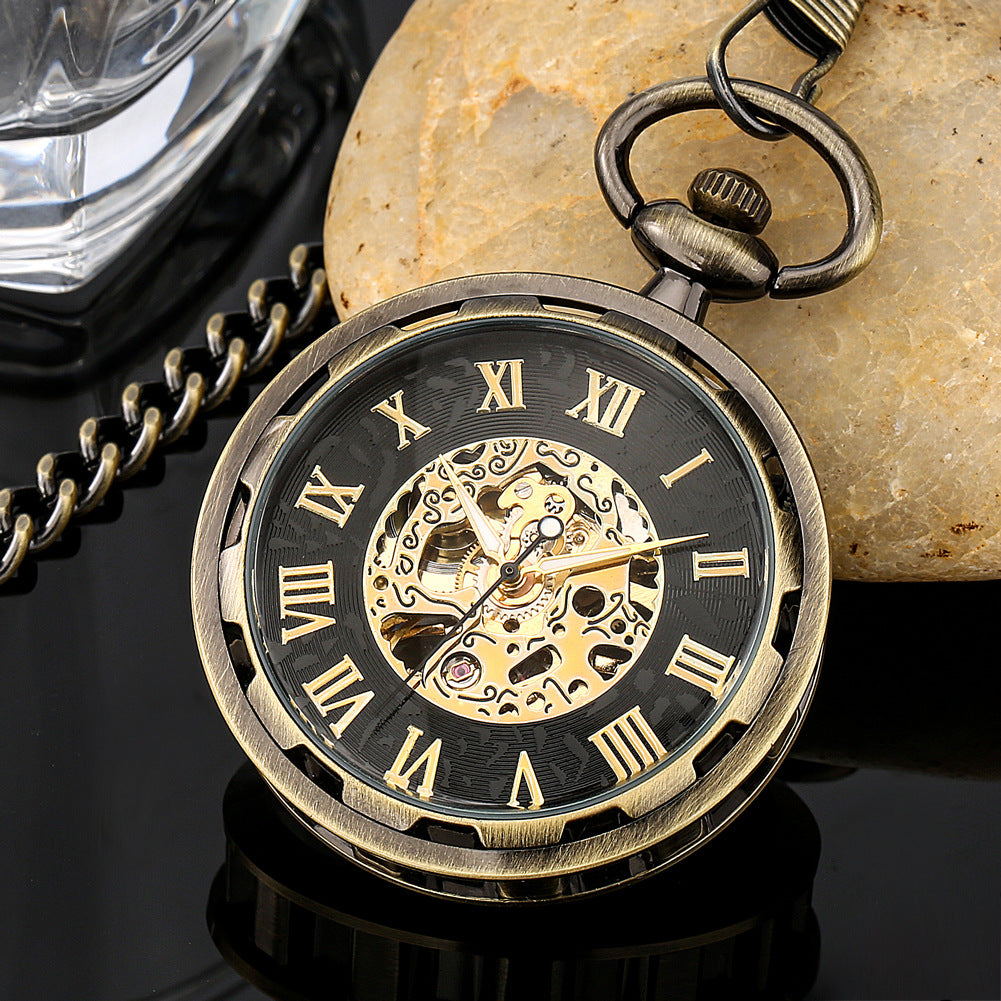 Manual Manipulator Pocket Watch Hollow Movement Roman Literal - Classic Modern Stylish Durable Unique Elegant