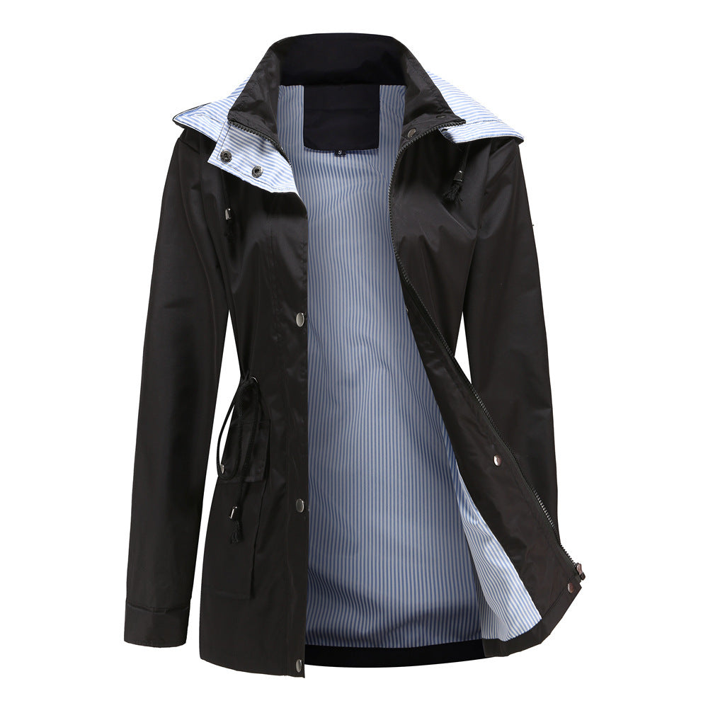 Trench-Coat à Capuche Amovible Femme Grandes Tailles
