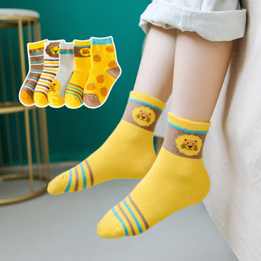 Chaussettes pour enfants Chaussettes en coton peigné en tube de dessin animé