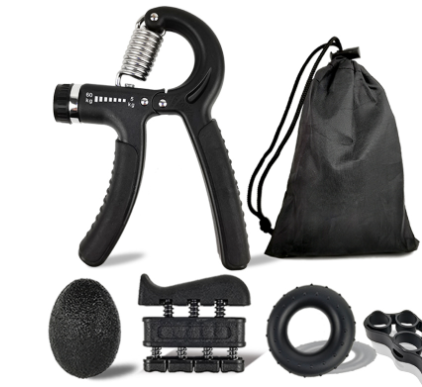 Professional Silicone Grip Ring Set - ABS/Metal Construction (Black/Blue Color Box Sets, 5-Piece)